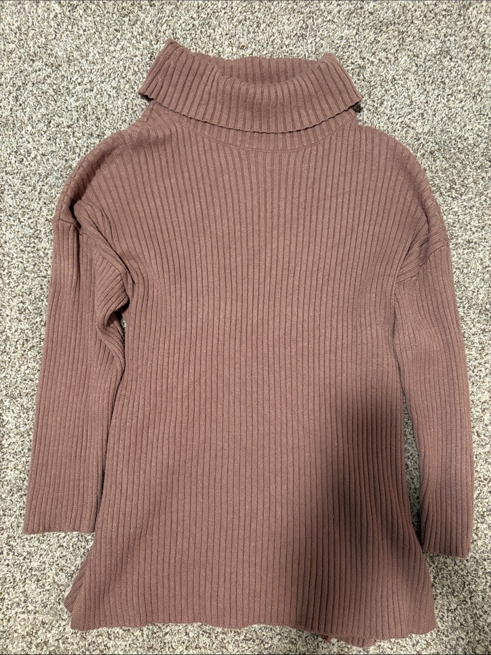 Ribbed Turtleneck Sweater Mini Dress